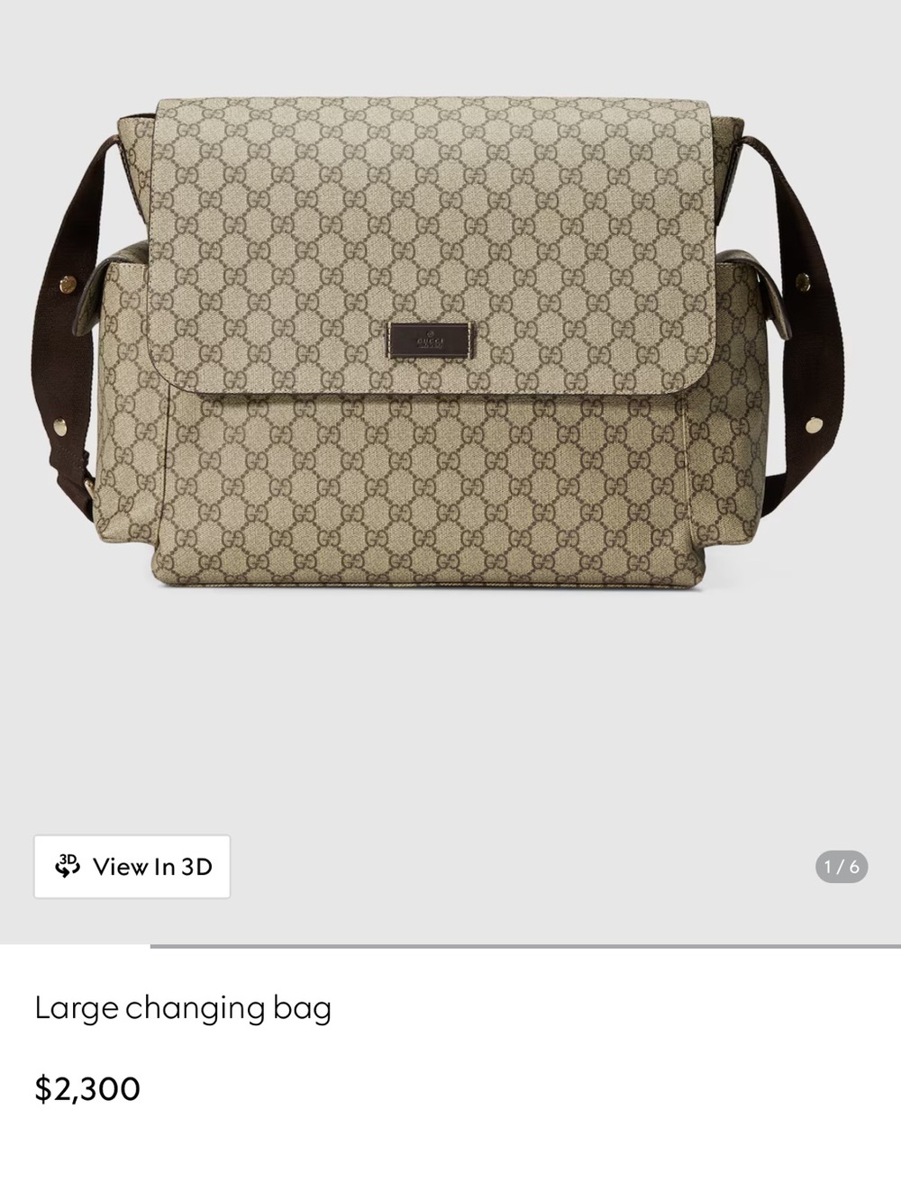 Gucci GG Supreme Messenger Bag in Beige and Brown